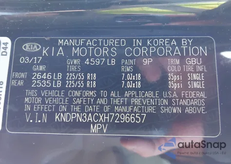 2017 Kia Sportage Ex from USA, damaged, VIN KNDPN3ACXH7296657